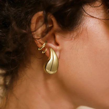 Gold Teardrop Earrings - Timeless Elegance & Durable Comfort for Women-3